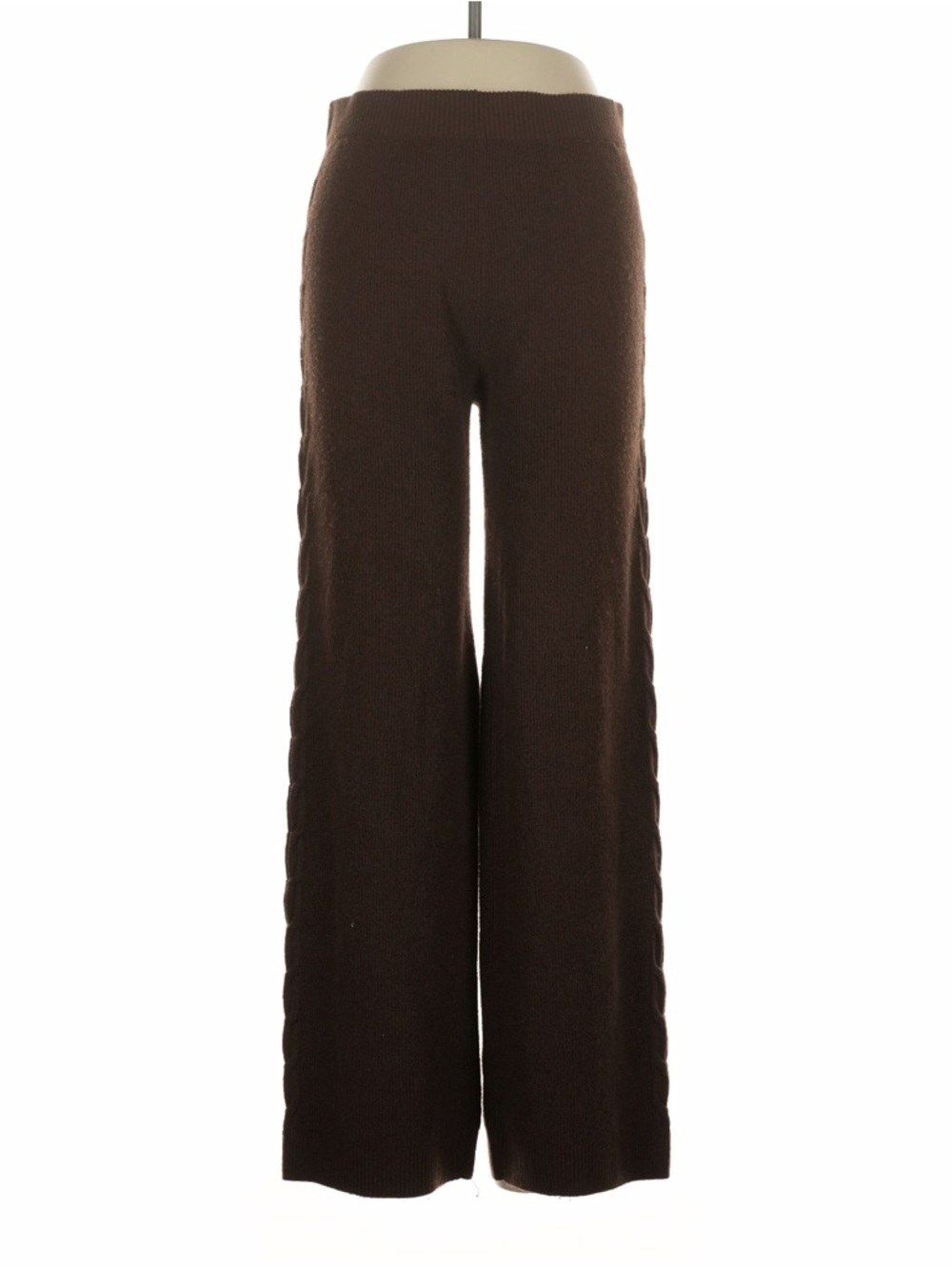 AUDEN womens knit sweater lounge pants in brown size small cableknit detail cozy